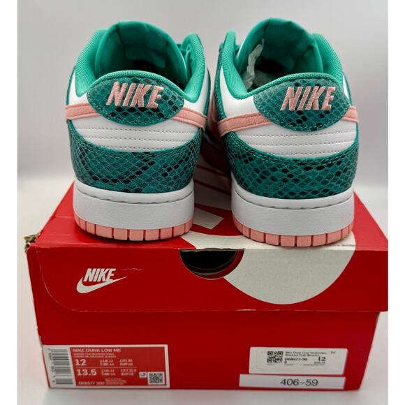 Nike Dunk Low Washed Teal Snakeskin Size 12 DR8577-300 #  409 - Picture 6 of 8